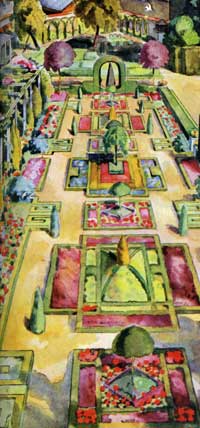 Frères Véra - Jardin à St Germain en Laye - detail - Illustration 1932